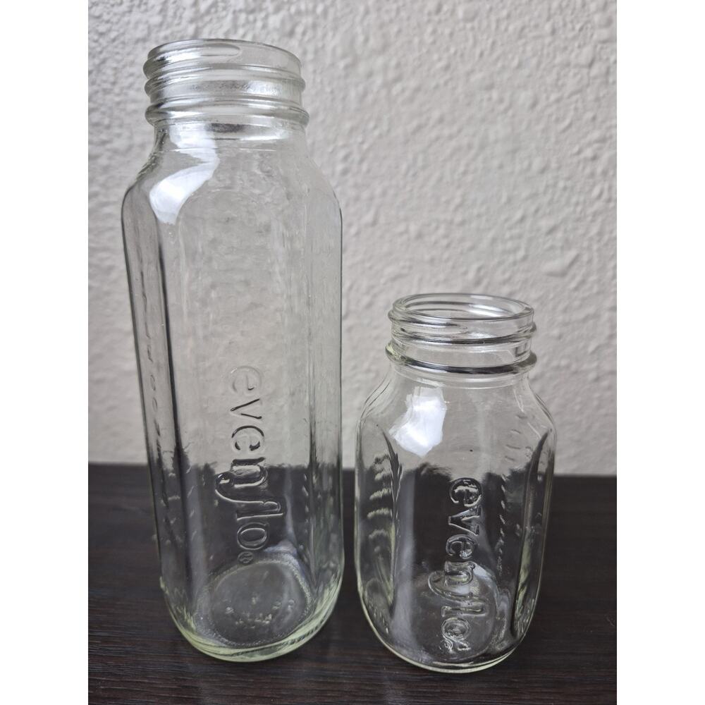 Evenflo Glass Baby Bottle Kerr 8 oz & 4 oz Nurser Infant Natural Standard Mouth